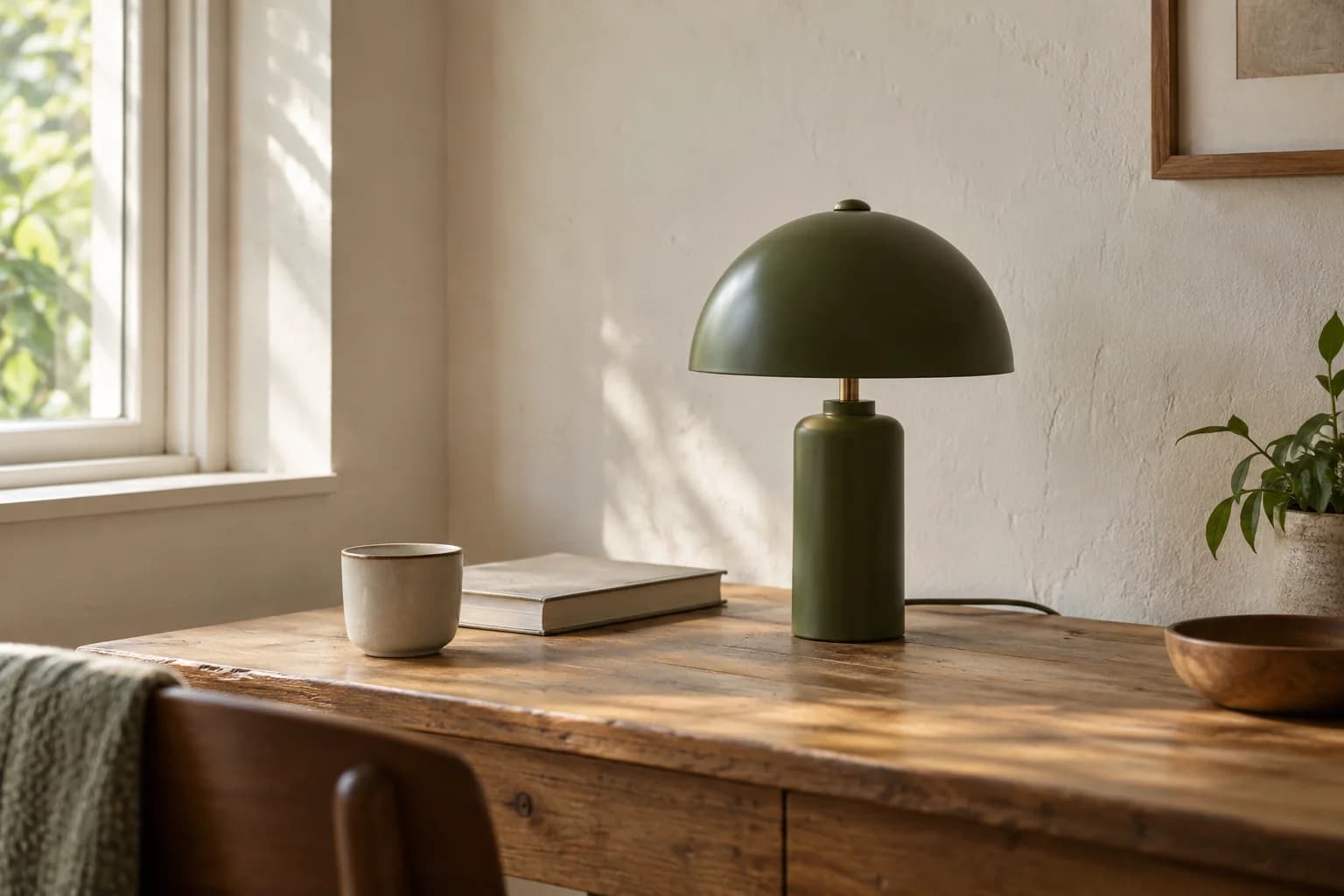 Generated illustrative green lamp, not a real listing